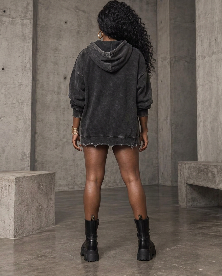 Unapologetic Frayed Hoodie — alternate view