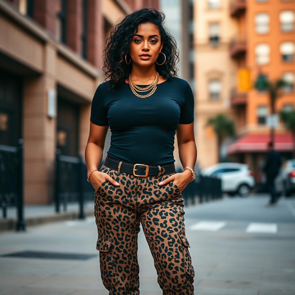 Leopard cargo and mesh top