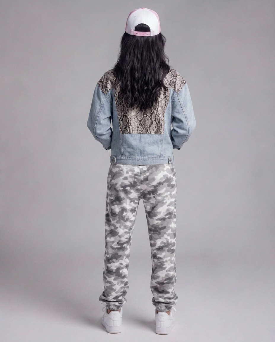 Snake Panel Denim — back view